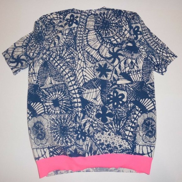 Tory Burch Women's Blue 'ariel' Baltic Sea Dream Catcher T-shirt Sweater Top - Picture 7 of 7